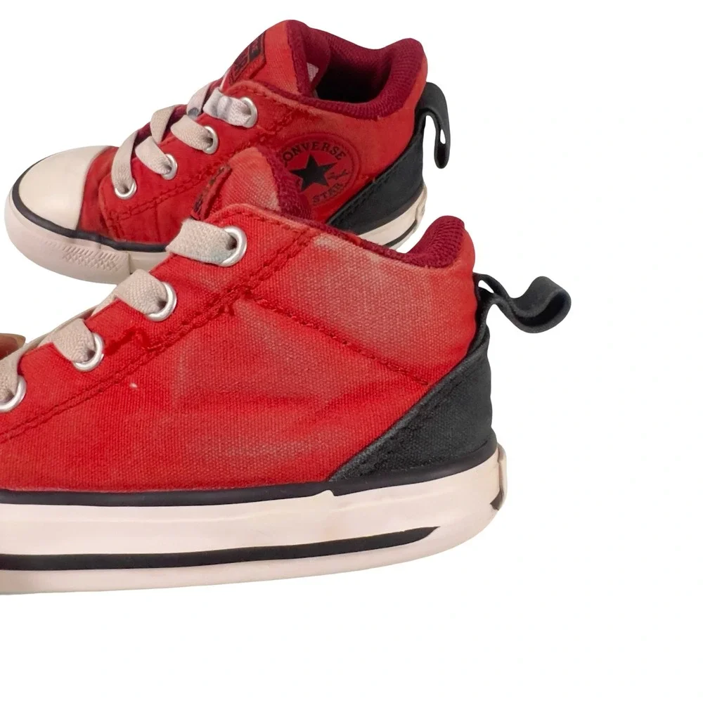 Converse Chuck Taylor All Star Street Mid Infant Size 7 Red Black Shoes 765300F